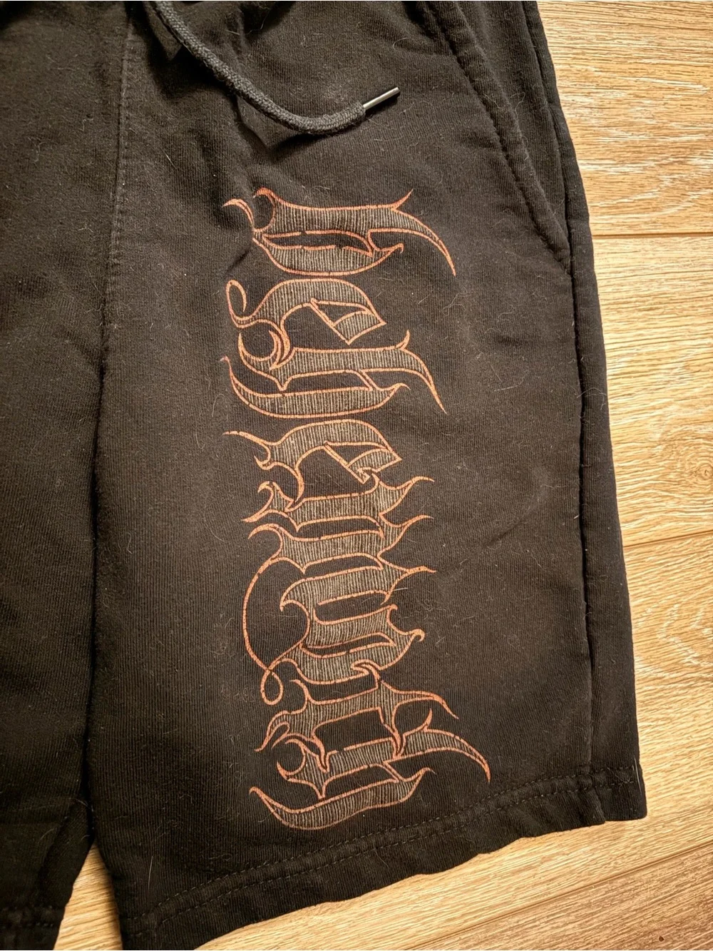 Behemoth Black 100% Satanic Men's Sweat Shorts with Skull Graphic and logo